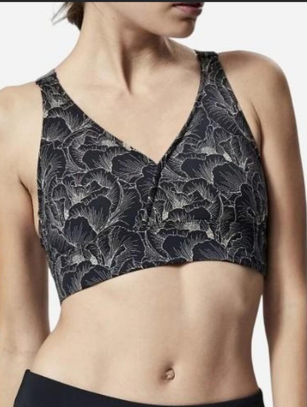 Varley Harper Sports Bra Black Floral Print Small